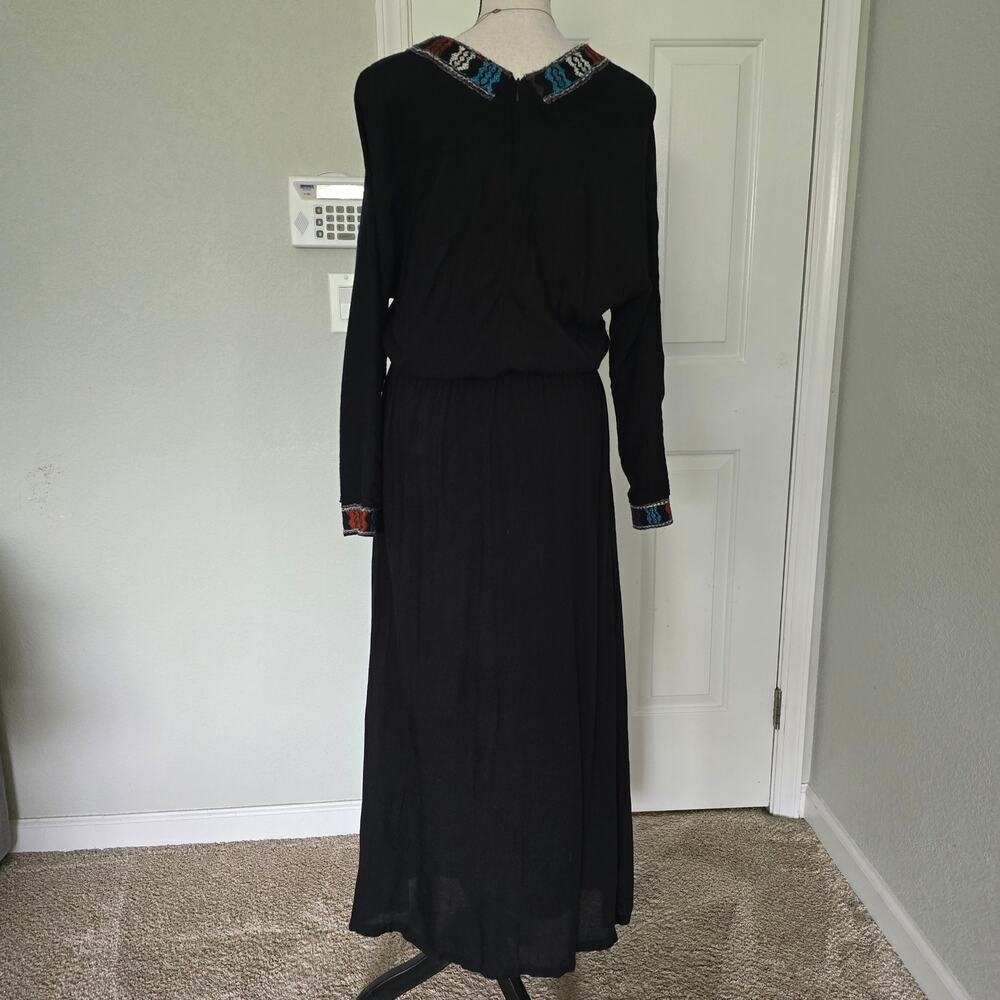 Artisan de Luxe Embroidered Maxi Dress S Black artisan to wear Resort Festival - Picture 5 of 12